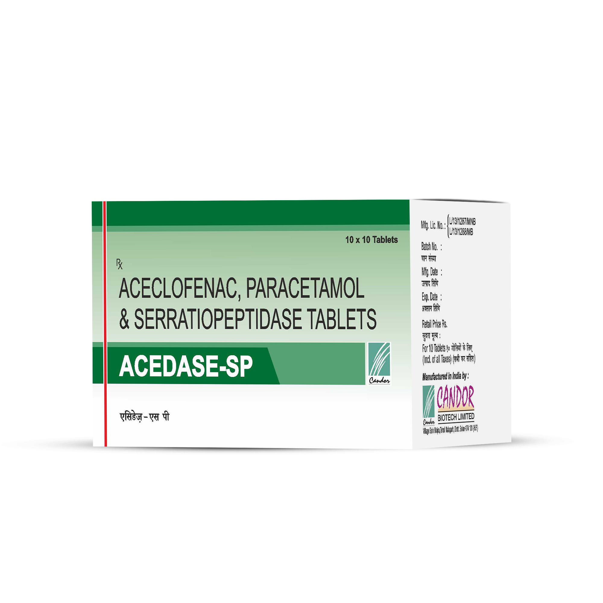 ACECLOFENAC, PARACETAMOL & SERRATIOPEPTIDASE TABLETS